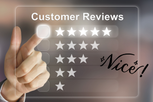 指と星とCustomer Reviewsの文字