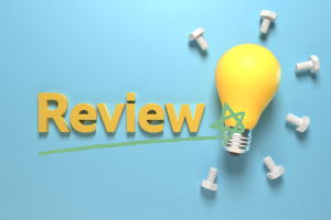 Reviewの文字と電気